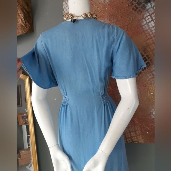 Zara Denim Voluminous Button Down Midi Dress - Picture 10 of 13